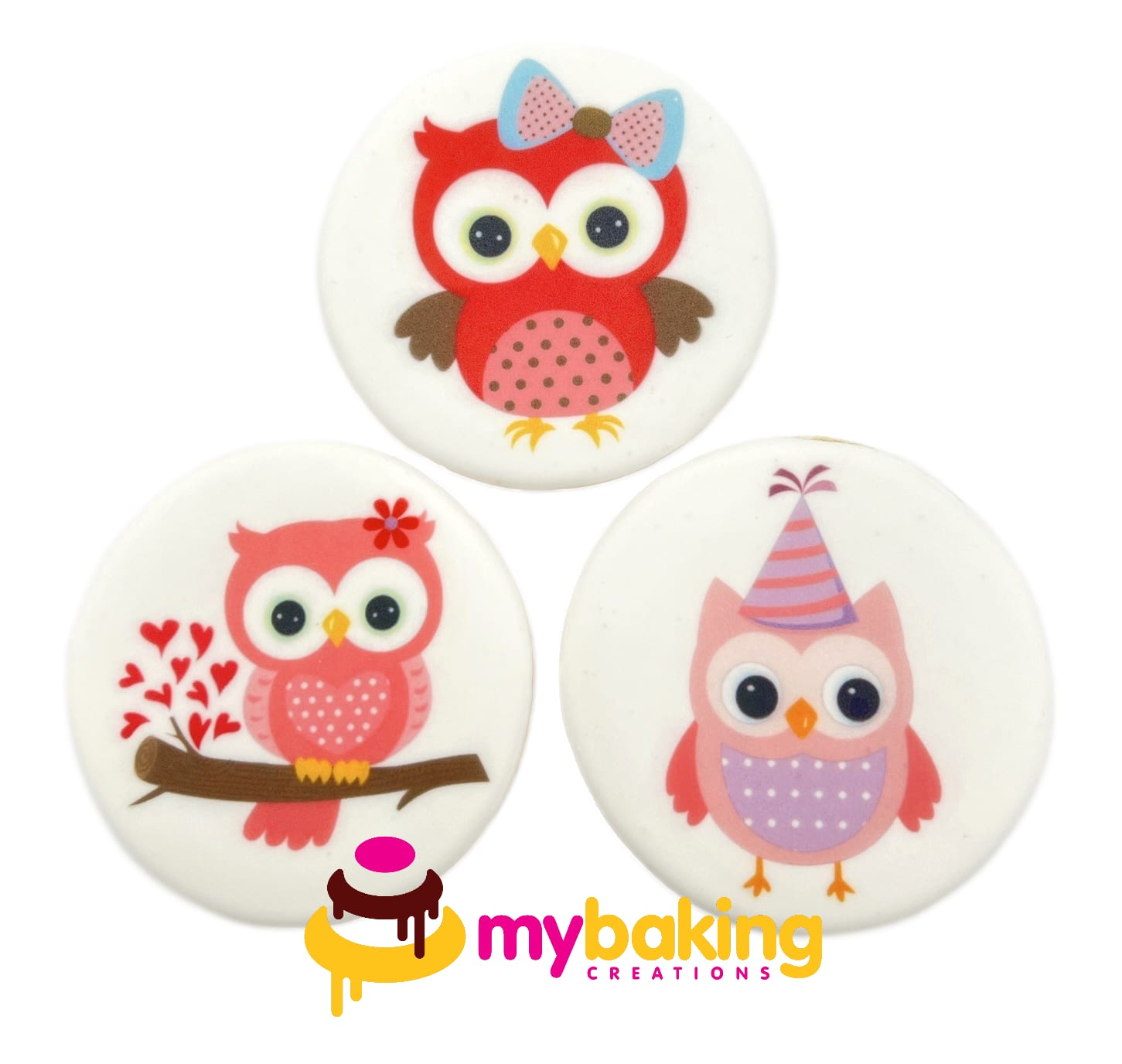 Owl themed printed cookies